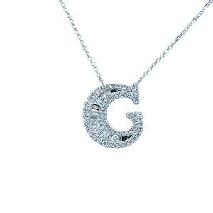 Fancy Diamond Alphabet Necklace G in 18ct White Gold