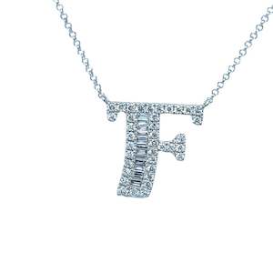 Fancy Diamond Alphabet Necklace F in 18ct White Gold