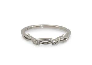 Vine Wedding Band, White Gold & Platinum