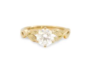 Diamond Rings: Solitaire Vine Engagement Ring, Yellow Gold