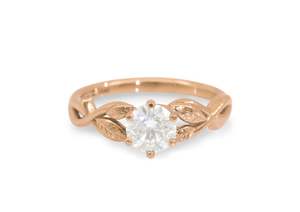 Solitaire Vine Engagement Ring, Red Gold