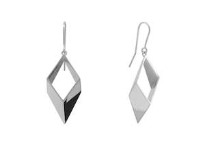 Gold Earrings: Kite Earrings, Sterling Silver