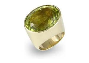 Lemon Cubic Zirconium Ring, Yellow Gold