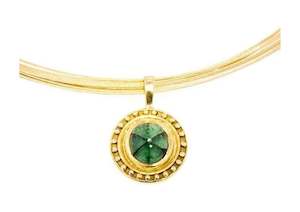 Pendant with a Trapiche Emerald, Yellow Gold