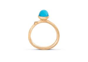 Lotus Ring in 18ct Yellow Gold with Turquoise