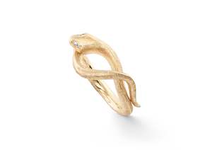 Ole Lynggaard Rings: Snakes ring in 18K yellow gold and diamonds