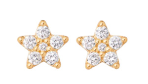 Shooting Stars earrings in 18K yellow gold with pavé and diamonds TW.VS