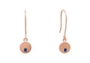 Round Love Stories Precious Gemstone Earrings, Red Gold