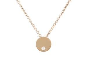 Round Love Stories Diamond Pendant, Yellow Gold