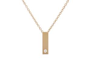 Rectangle Love Stories Diamond Pendant, Yellow Gold