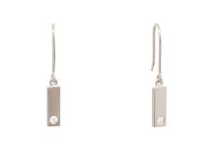 Rectangle Love Stories Diamond Earrings, White Gold & Platinum