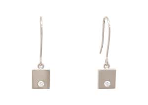 Love Stories: Square Love Stories Diamond Earrings, White Gold & Platinum