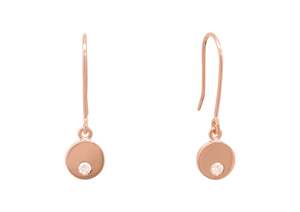 Round Love Stories Diamond Earrings, Red Gold