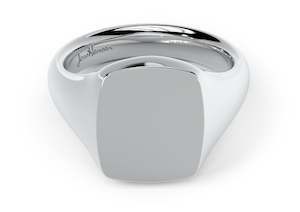 Tempting The Tough Guys: Quadrant Signet Ring, White Gold & Platinum