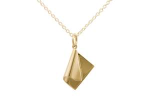 Curated Classics: Folded Drop Pendant, Yellow Gold