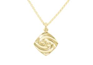 Jewellery: Zodiac Wave Pendants, Yellow Gold