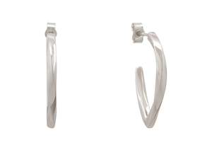 Jewellery: Twisted Block Earrings, Sterling Silver