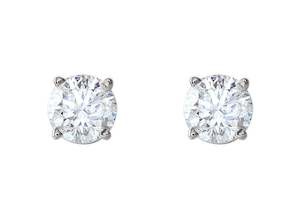 Four Prong Diamond Studs, Platinum