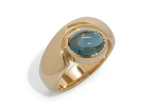 JW211 Cabochon Gemstone Ring, Yellow Gold