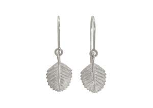 All Non Weta And Non Ole Lynggard: Beech Leaf Earrings, White Gold & Platinum