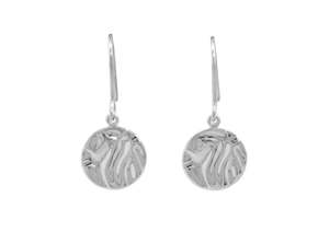 All Non Weta And Non Ole Lynggard: Silk Wave Earrings, White Gold & Platinum