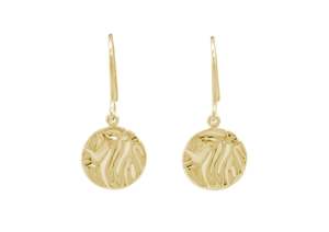 Silk Wave Earrings, Yellow Gold