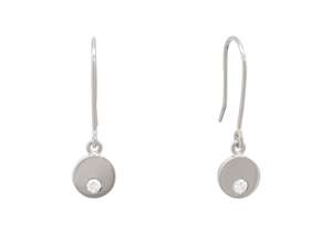 Earrings Diamond Earrings: Round Love Stories Diamond Earrings, Sterling Silver