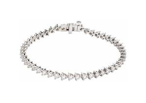 Lab-Grown Diamond Tennis Bracelet, White Gold