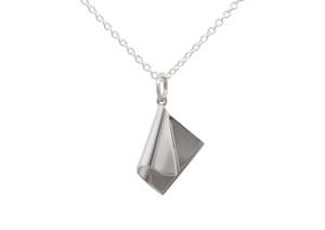 Silver Linings: Folded Drop Pendant, Sterling Silver