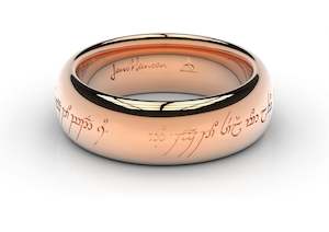 Elvish Love Ring Red Gold