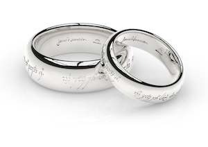 Elvish Wedding Over 500: Elvish Love Ring Set in White Gold & Platinum