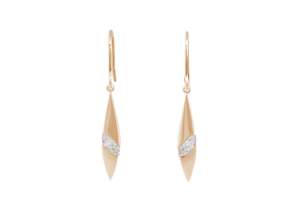 JW738 Marquise Diamond Earrings, Red Gold