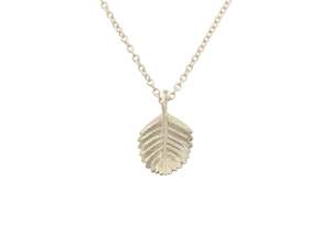 Beech Leaf Pendant, Sterling Silver