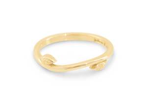 Simple Elvish Vine Wedding Band, Yellow Gold