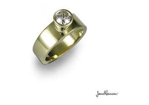 Moissanite Ring, Yellow Gold