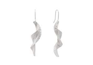 WIX Spring Leaf Earrings, Pure Silver