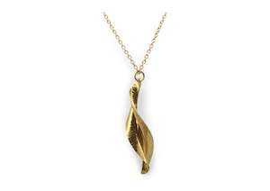 WVI Autumn Leaf Pendant, Yellow, Red & White Gold