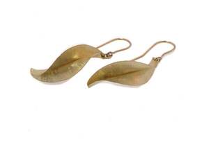 Leaf: WVI Autumn Leaf Earrings, Yellow, Red & White Gold