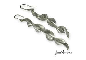 Leaf: WI Spring Leaf Earrings, Pure Silver