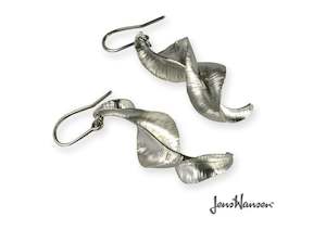 WVI Spring Leaf Earrings, Pure Silver