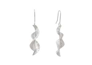 Leaf: WV Spring Leaf Earrings, Pure Silver