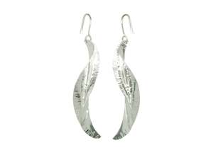 WVIII Spring Leaf Earrings, Pure Silver