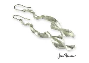 WII Spring Leaf Earrings, Pure Silver