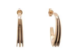 Sydney Fin: "Sydney Fin" Earrings, Yellow Gold