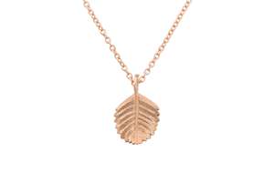 Aotearoa: Beech Leaf Pendant, Red Gold