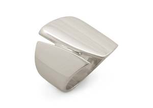 Signature: Signature Asymmetric Wide Ring, White Gold & Platinum