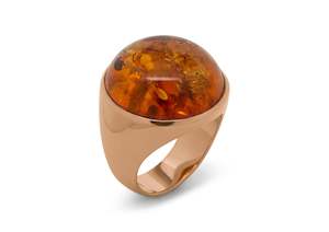 Cupola: JW258 Cabochon Gemstone Ring, Red Gold