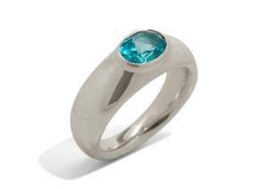 JW102 Gemstone Ring, White Gold & Platinum