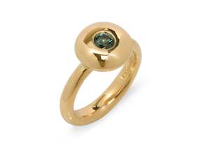 Buttons: Gemstone Button Ring, Yellow Gold