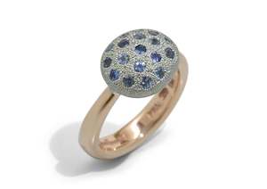 Buttons: Pave Button Ring, Platinum & Red Gold